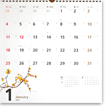 カレンダー2015 シンプルカレンダー Flower (壁掛け)