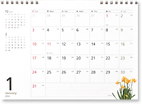 カレンダー2016 シンプルカレンダー Flower (卓上判) 